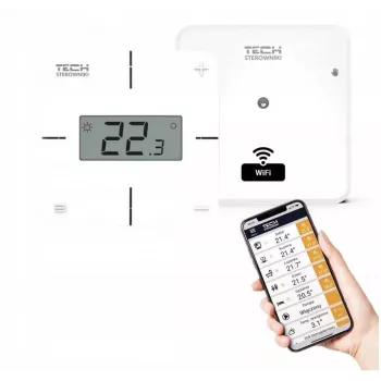TECH Sterowniki T-2x termostato de ambiente sem fios Wi-Fi, branco