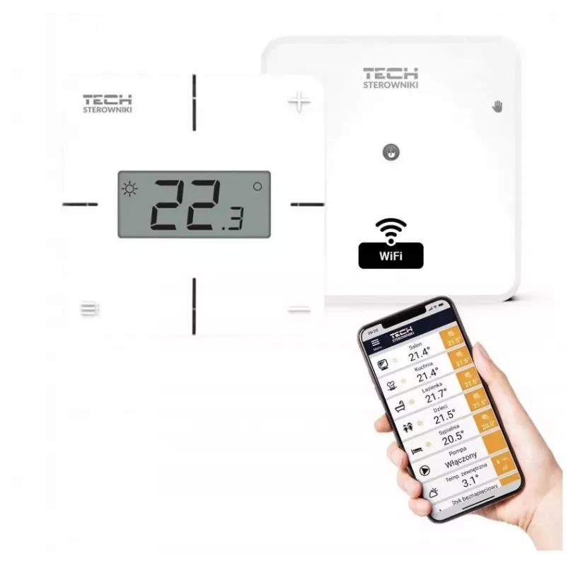 TECH Sterowniki T-2x Wi-Fi controlador de ambiente sem fios, branco