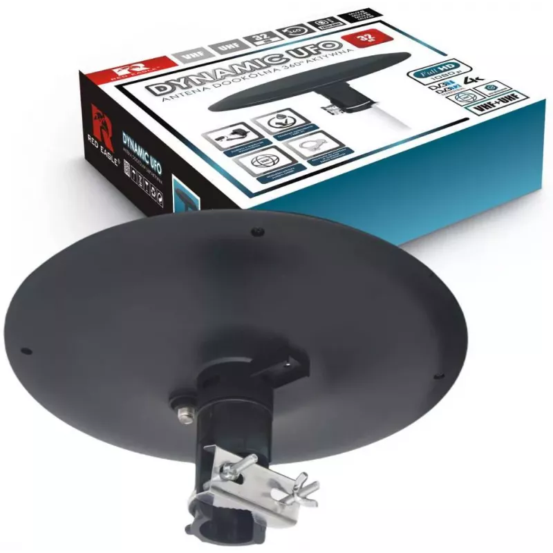 OPTICUM RED Opticum DVB-T Dynamic UFO-360 preta antena exterior omnidirecional ativa