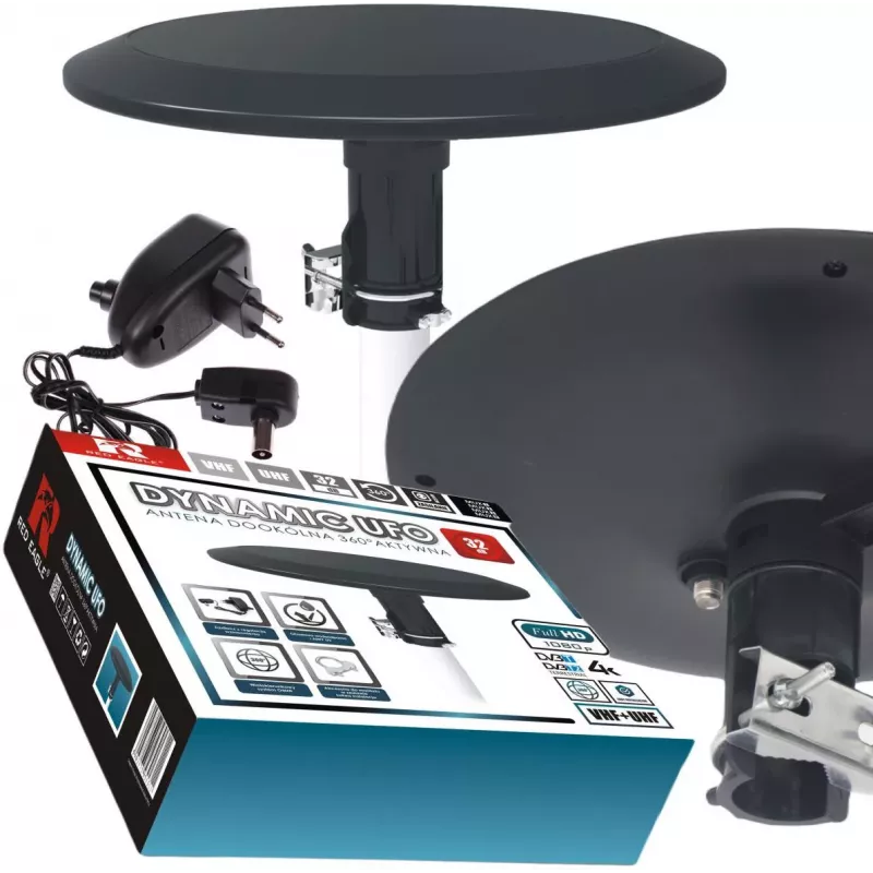 OPTICUM RED Opticum DVB-T Dynamic UFO-360 preta antena exterior omnidirecional ativa