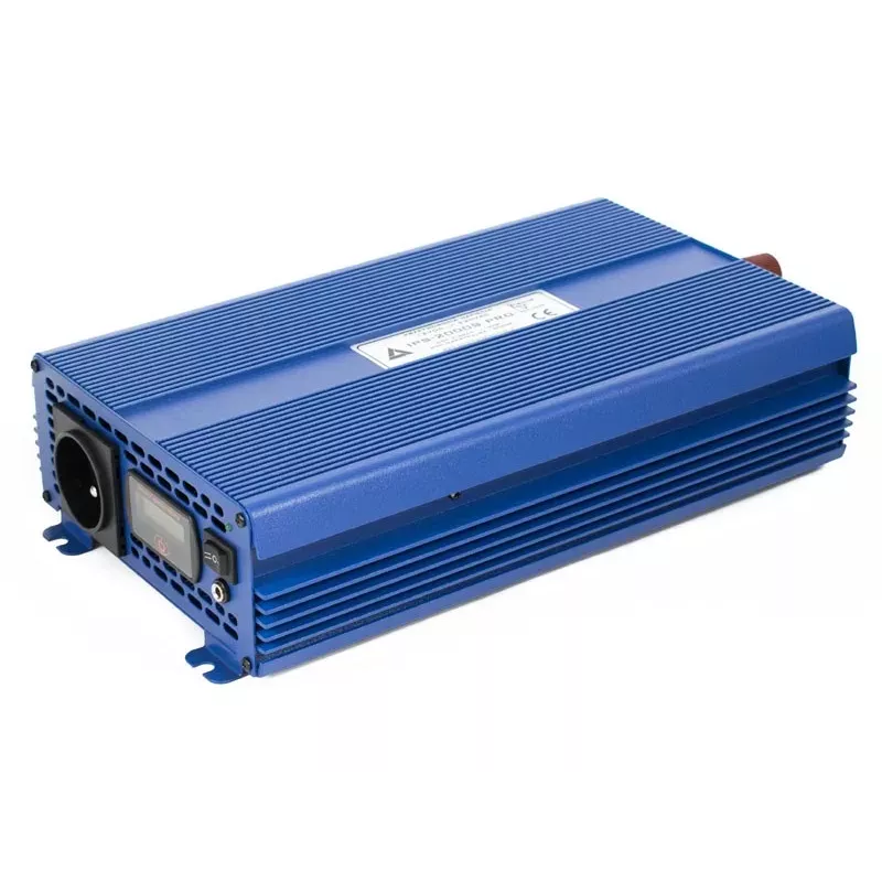 AZO Digital Conversor de tensão de onda sinusoidal pura 24 VDC / 230 VAC ECO MODE SINUS IPS-2000S PRO 2000W