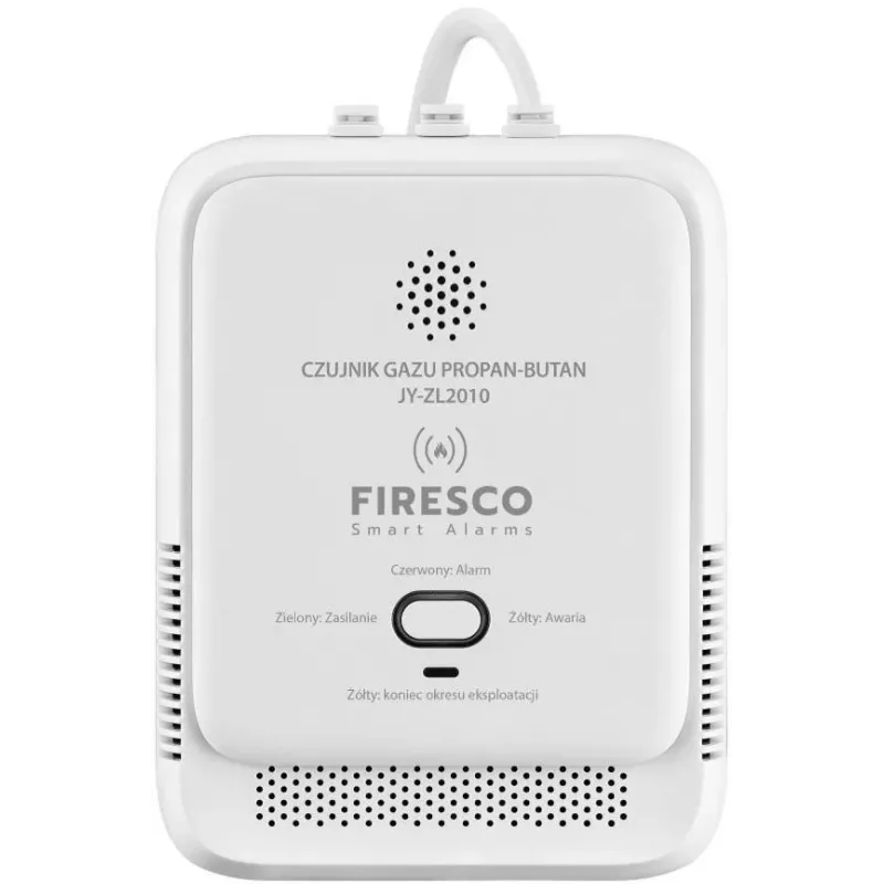 FIRESCO Sensor de gás propano JY-ZL2010 - detetor de GPL/butano com alarme sonoro e luminoso, montagem na parede, CE/RoHS