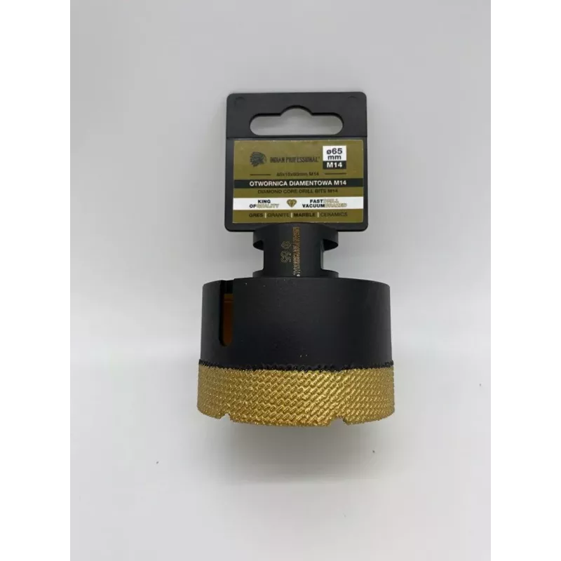 Broca diamantada KORONA DIAMENTOWA M14 65mm para perfuração a seco / INDIAN PROFESSIONAL