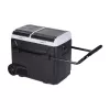 HCALORY P50M+ geleira de automóvel com Bluetooth, 50L, -20°C a +20°C, DC 12/24V e AC 100-240V, 60W, R134a, ecrã LCD, controlo por app, proteção da bateria, rodas, puxador telescópico, luz LED, porta USB, CE/RoHS/FCC