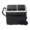 HCALORY P50M+ geleira de automóvel com Bluetooth, 50L, -20°C a +20°C, DC 12/24V e AC 100-240V, 60W, R134a, ecrã LCD, controlo por app, proteção da bateria, rodas, puxador telescópico, luz LED, porta USB, CE/RoHS/FCC