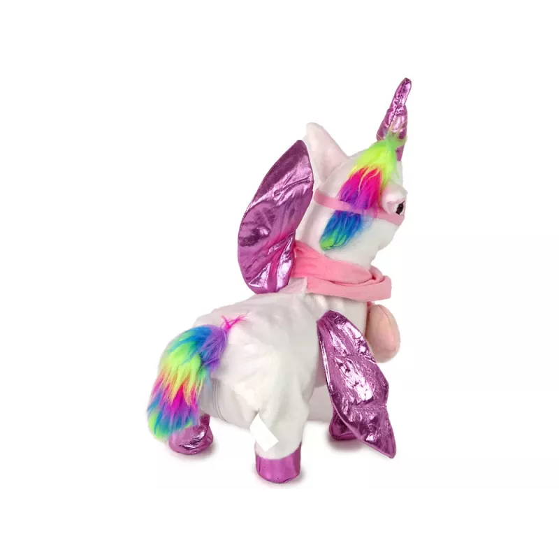 LEAN TOYS mascote cavalo unicórnio interativo branco rosa asas