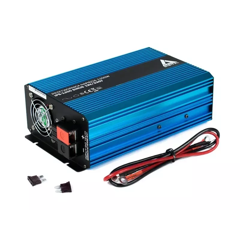 AZO Digital Inversor de tensão de onda sinusoidal pura 12 VDC / 230 VAC 1200W IPS-1200S