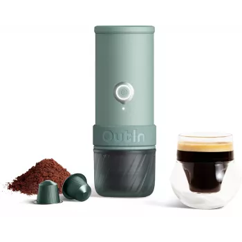 Máquina de café elétrica portátil OUTIN Mino Canyon Green 20 Bar 80 ml USB-C