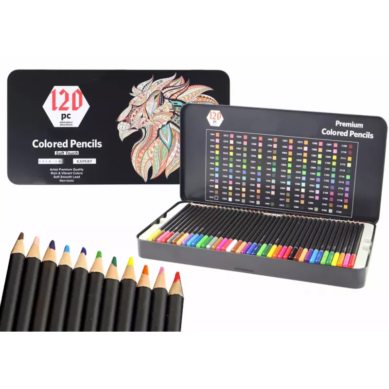 Conjunto de lápis de cera premium LEAN 120 unid. vários tons lista de cores