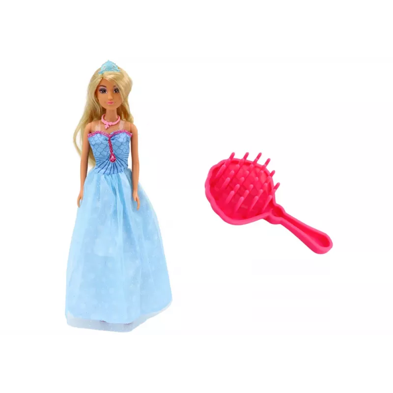 LEAN TOYS boneca Anlily princesa sereia vestido azul escova