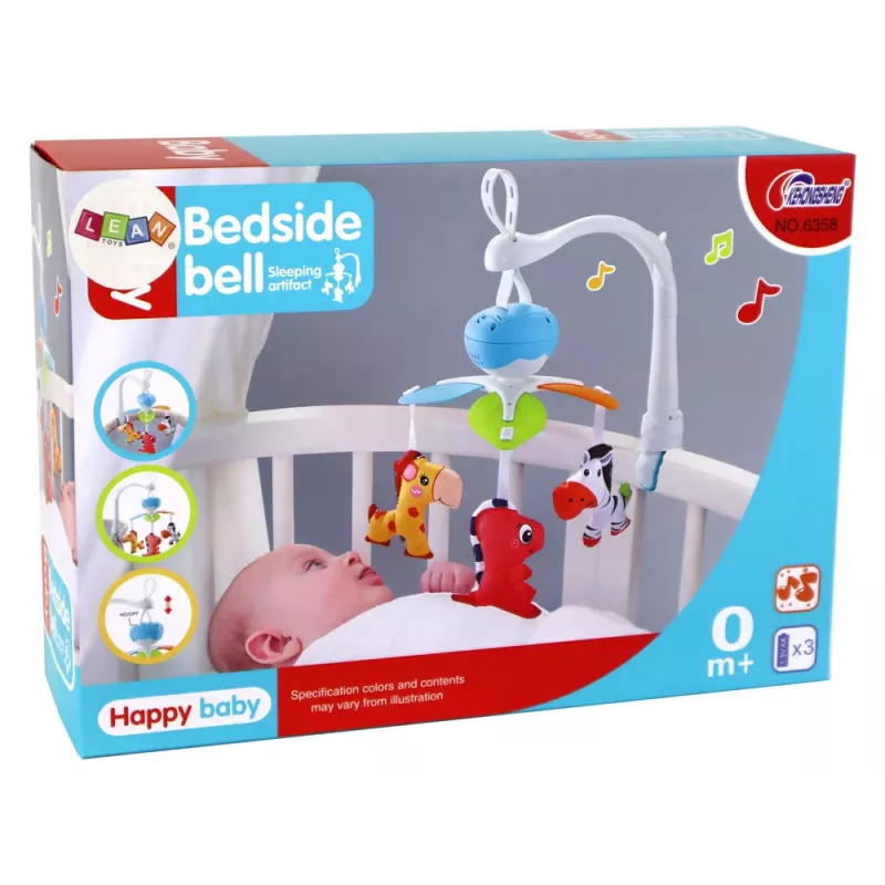 LEAN TOYS móbil de berço com som, azul