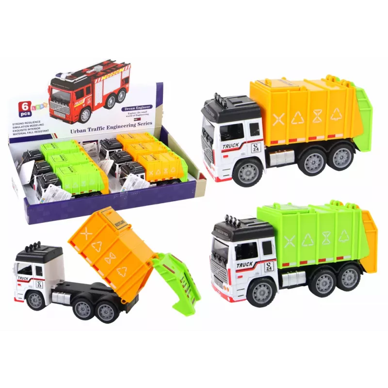 LEAN TOYS carro camião do lixo com atrelado 2 cores