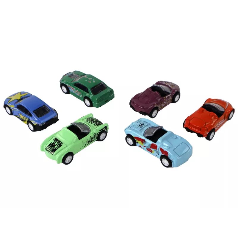 LEAN TOYS Conjunto de veículos com propulsão por fricção em caixa metálica