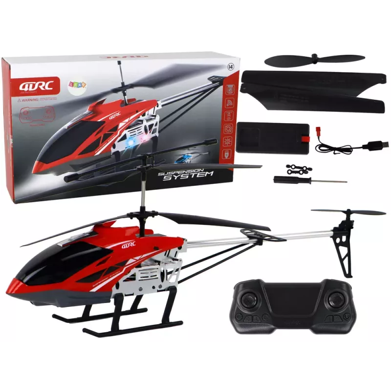 LEAN TOYS Helicóptero RC com controlo remoto 70 cm vermelho