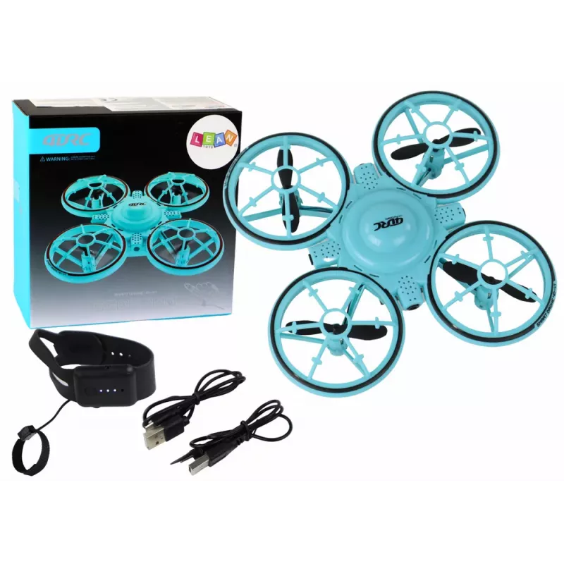 LEAN TOYS Drone com controlo remoto e luzes azul