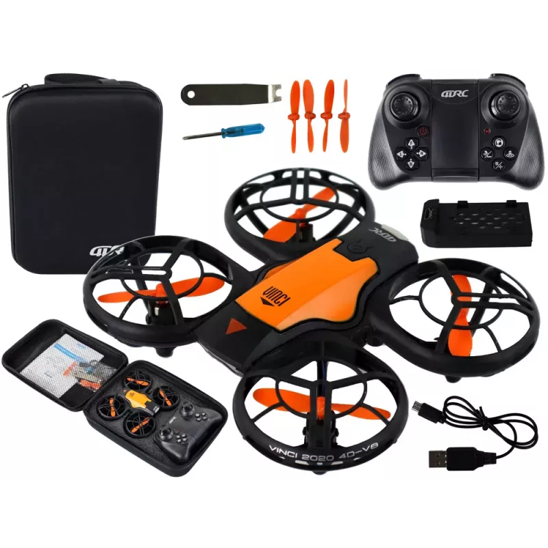 LEAN TOYS Drone com controlo remoto e luzes laranja