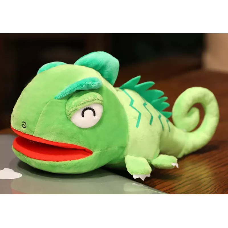 LEAN TOYS Peluche dragão verde mascote fantoche de mão 30 cm