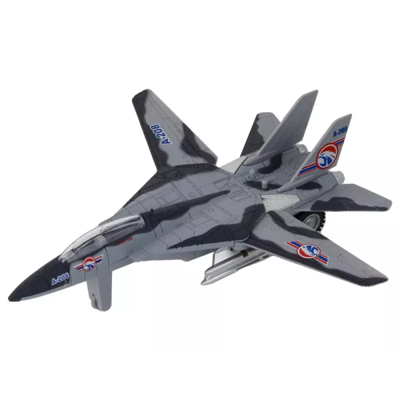 LEAN TOYS Avião militar caça motorizado Moro luzes sons mix