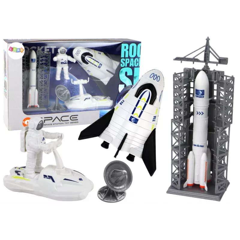 LEAN TOYS Space Mission Conjunto espacial Foguetão Astronauta Nave espacial 5 peças