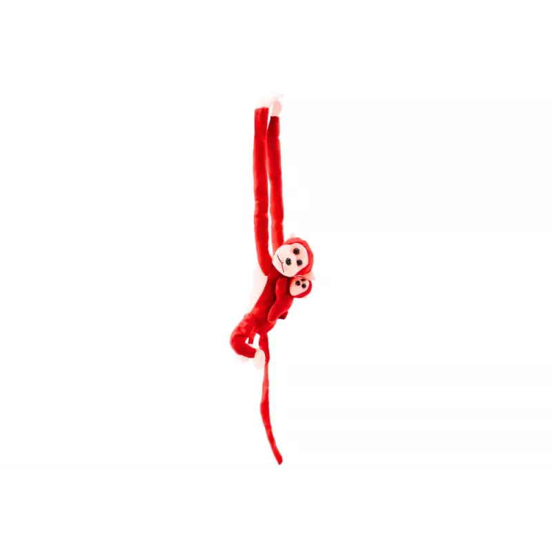 LEAN TOYS Macaco de peluche mascote com bebé vermelho 90 cm