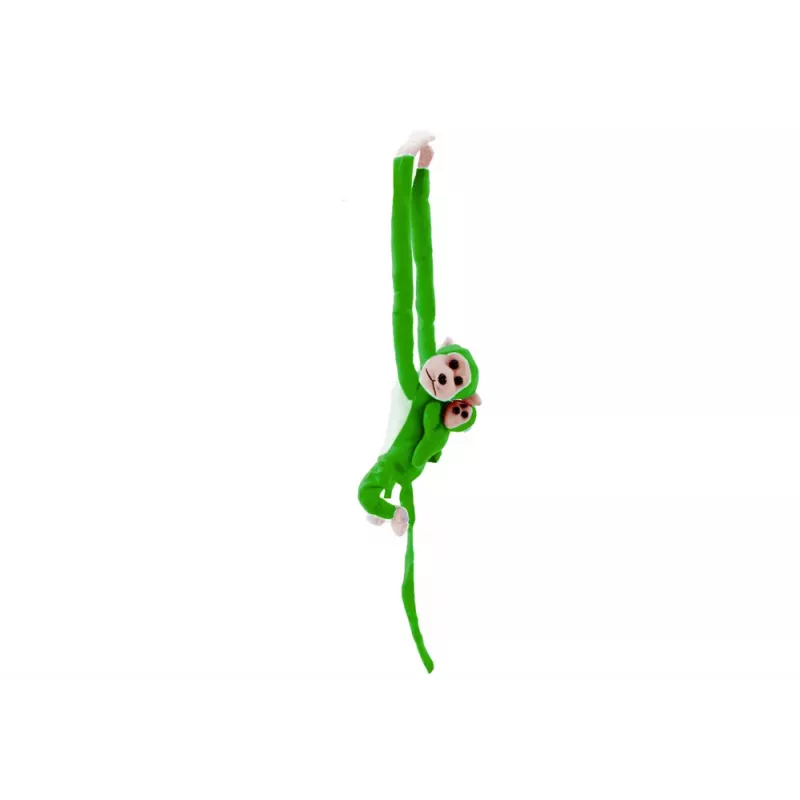 LEAN TOYS Macaco de peluche mascote com bebé verde 90 cm