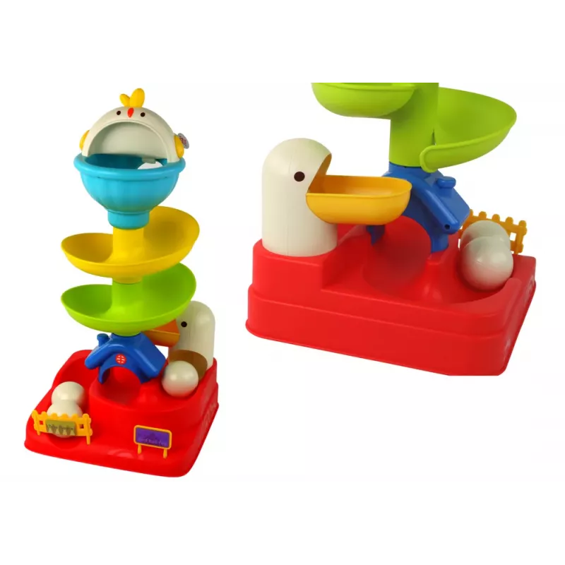 LEAN TOYS Brinquedo sensorial bola caindo escorrega ovo-galinha
