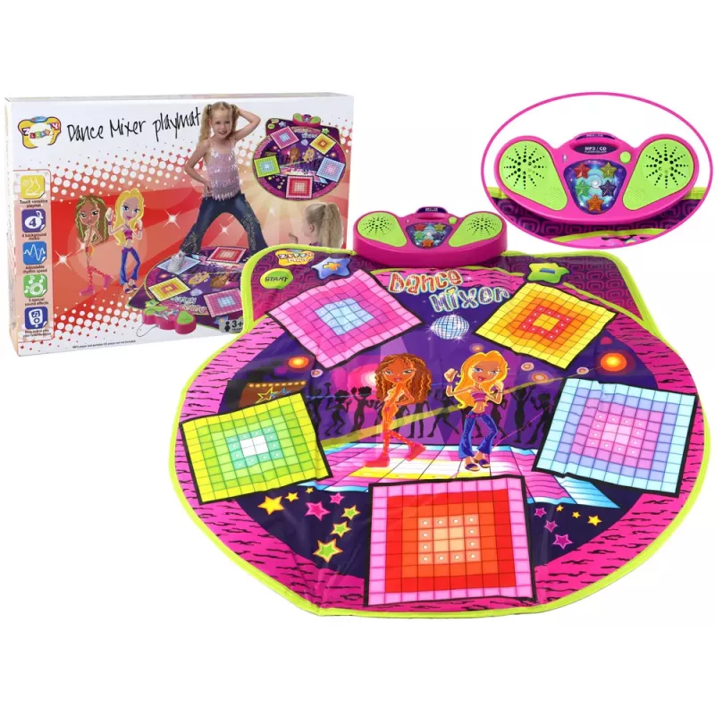 LEAN TOYS Tapete de dança infantil, a pilhas, luzes e sons para dançar, 91 cm x 93 cm