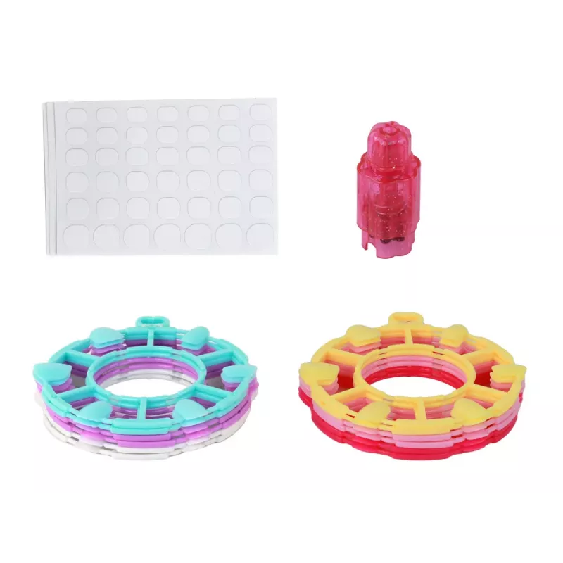 LEAN TOYS Conjunto de unhas rosa pontas de unhas autocolantes diamantes