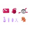 LEAN TOYS Conjunto de brincar boneca de moda Anlily 4 em 1 - médica, cabeleireira, cozinheira, cuidado de animais - mais de 50 peças