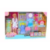 LEAN TOYS Conjunto de brincar boneca de moda Anlily 4 em 1 - médica, cabeleireira, cozinheira, cuidado de animais - mais de 50 peças