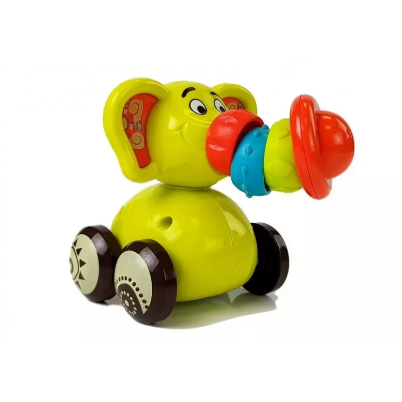 LEAN TOYS Carro de brincar Elefante para bebés Tromba flexível