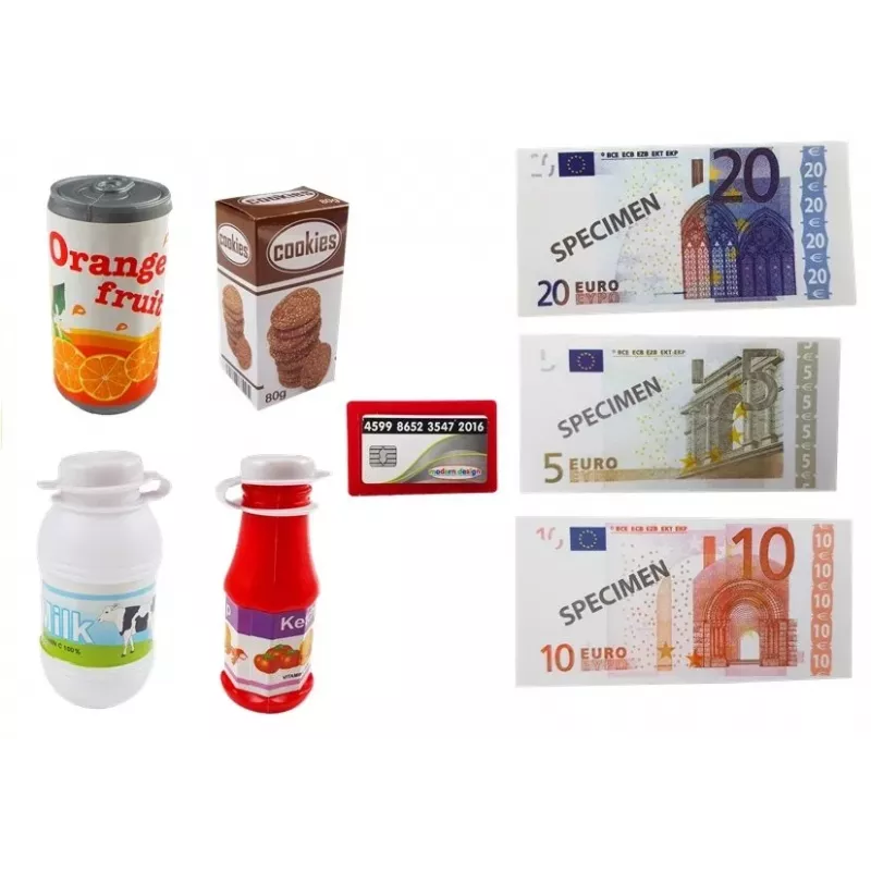LEAN TOYS Caixa registadora com calculadora de ecrã tátil + acessórios
