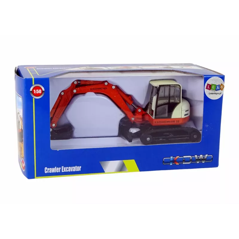 LEAN TOYS Escavadora metálica com braço grande 1:50 modelo em die-cast