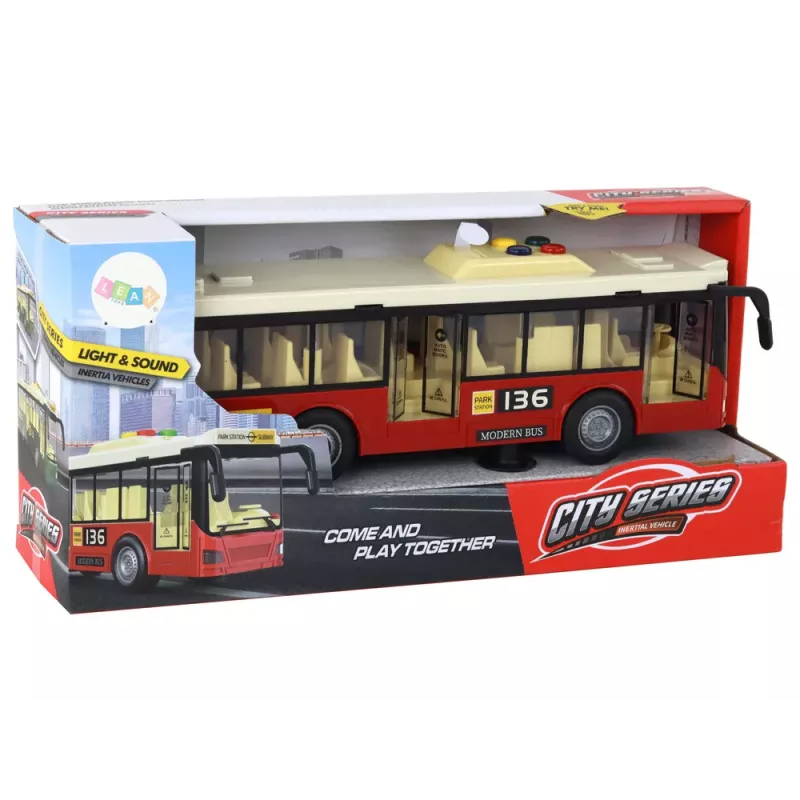 LEAN TOYS Autocarro a pilhas com luz e som - Red City 1:16