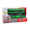 LEAN TOYS Autocarro de dois pisos a pilhas com luz e som, propulsão por fricção, verde