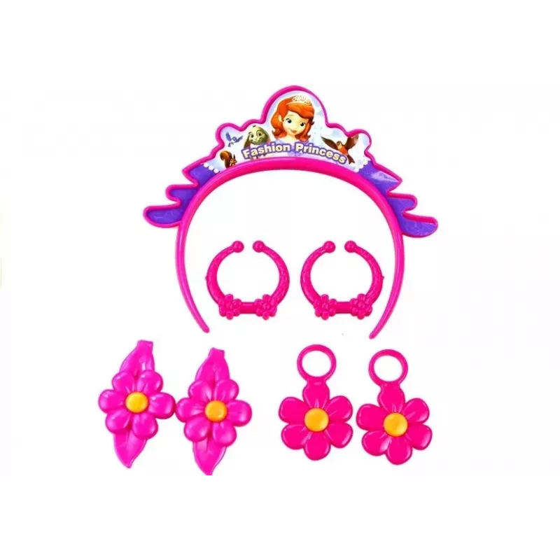 LEAN TOYS Conjunto Princesa em mala - Secador de cabelo, brincos, banda de cabelo, rosa