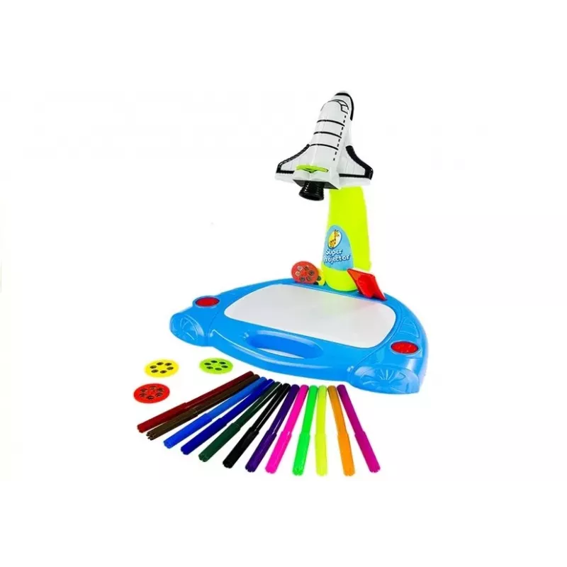 LEAN TOYS Avião de desenho com projetor Conjunto criativo para crianças com diapositivos de lanterna 36 motivos