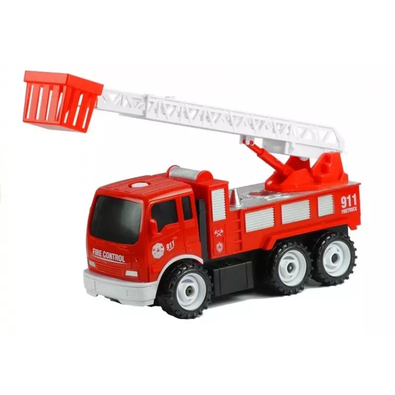 LEAN TOYS Camião de bombeiros desmontável Pequeno mecânico Chave de rodas Chave de fendas