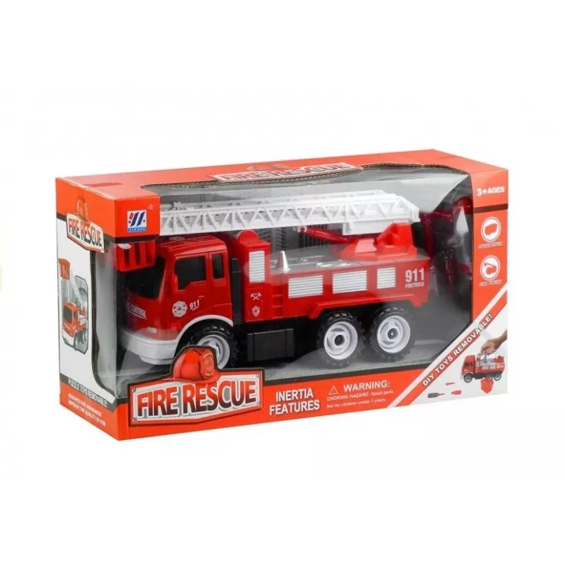 LEAN TOYS Camião de bombeiros desmontável Pequeno mecânico Chave de rodas Chave de fendas