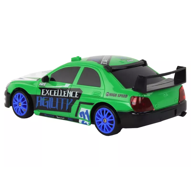 LEAN TOYS carro desportivo telecomandado R/C 1:24 verde com rodas intercambiáveis