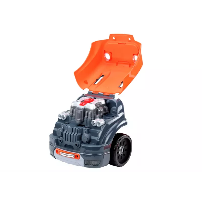 LEAN TOYS motor de carro de oficina para desmontar kit DIY laranja