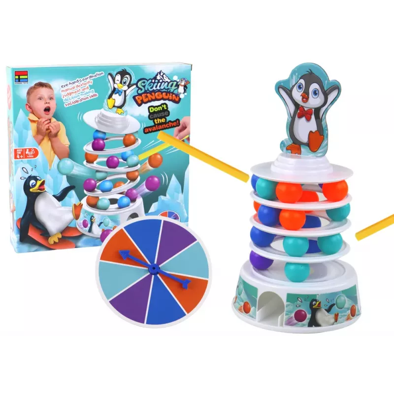 LEAN TOYS jogo arcada pinguim bolas torre deslizante bolas