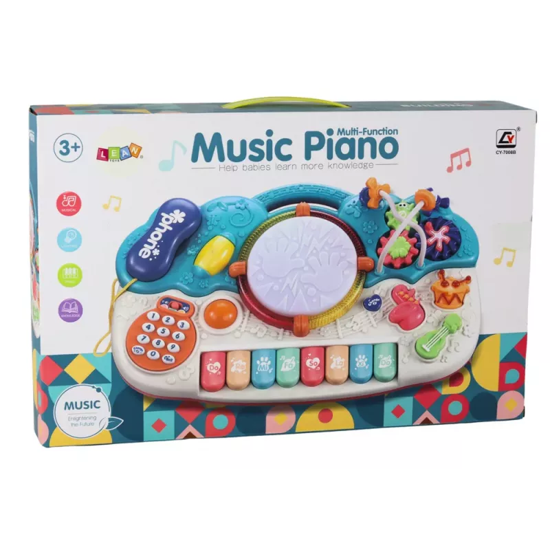 LEAN TOYS órgão piano brinquedo musical educativo com sons de tambor e efeitos de luz