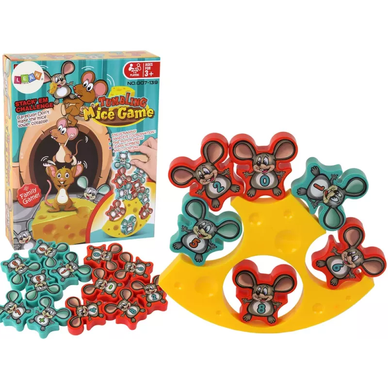 LEAN TOYS jogo de arcada ratos torre de queijo de equilíbrio 12 peças - lição de matemática