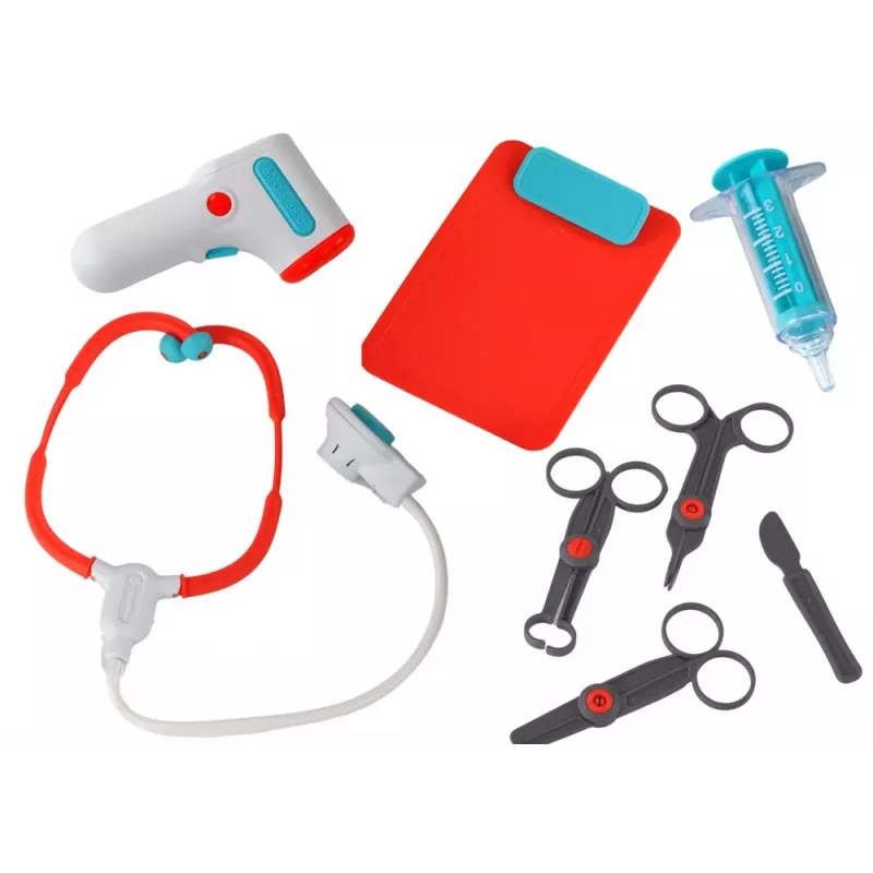 LEAN TOYS conjunto pequeno médico carrinho de médico raio-X ECG acessórios luz som 36 peças