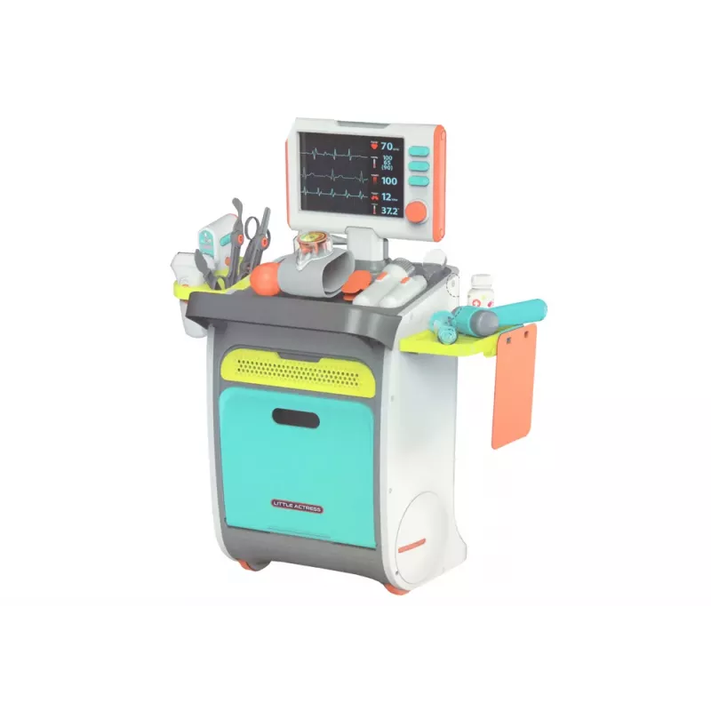 LEAN TOYS conjunto pequeno médico carrinho de médico raio-X ECG acessórios luz som 36 peças