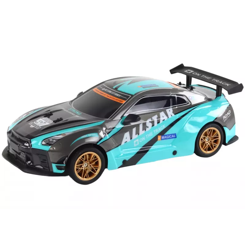LEAN TOYS grande carro desportivo telecomandado 1:10 turquesa e preto