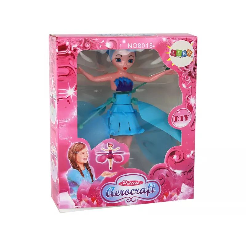 LEAN TOYS boneca fada voadora mágica azul controlada com a mão