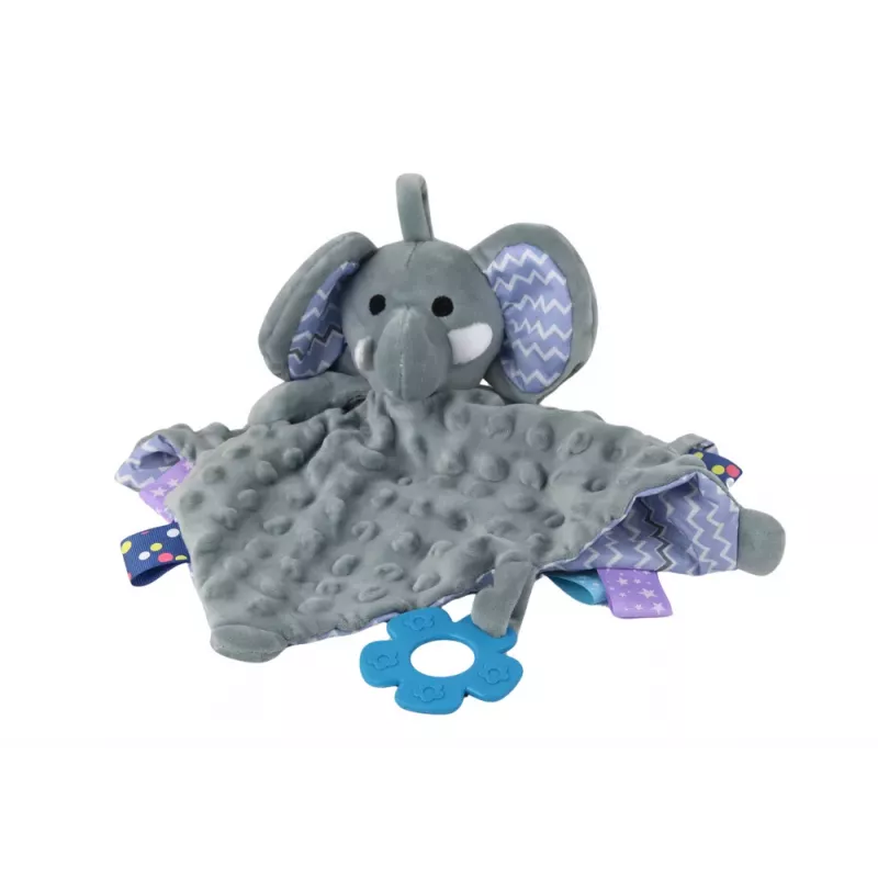 LEAN TOYS Elefante Peluche Brinquedo de Peluche Cobertor Tubos Morder Rassel