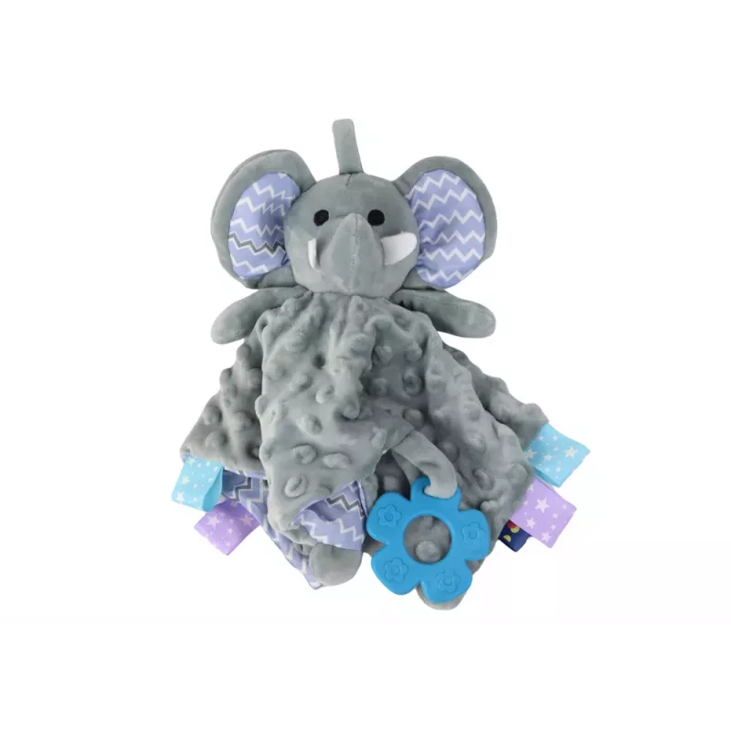LEAN TOYS Elefante Peluche Brinquedo de Peluche Cobertor Tubos Morder Rassel